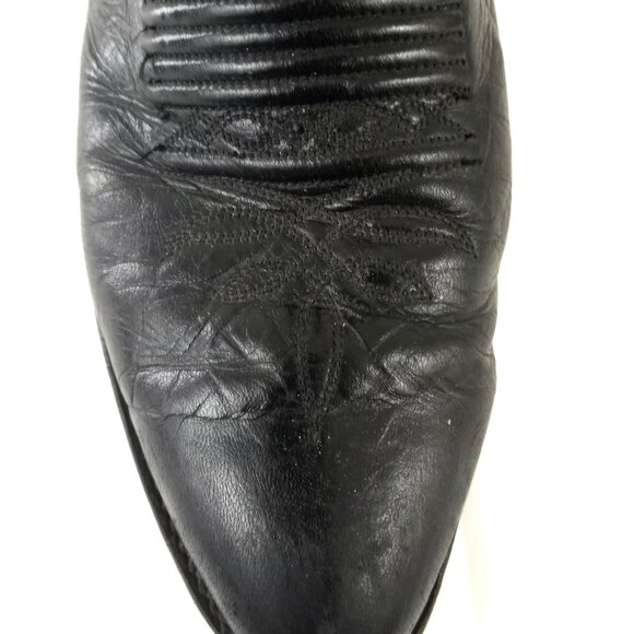 DAN POST Western Cowboy Boots 6550 Black Leather USA Made - Picture 5 of 13